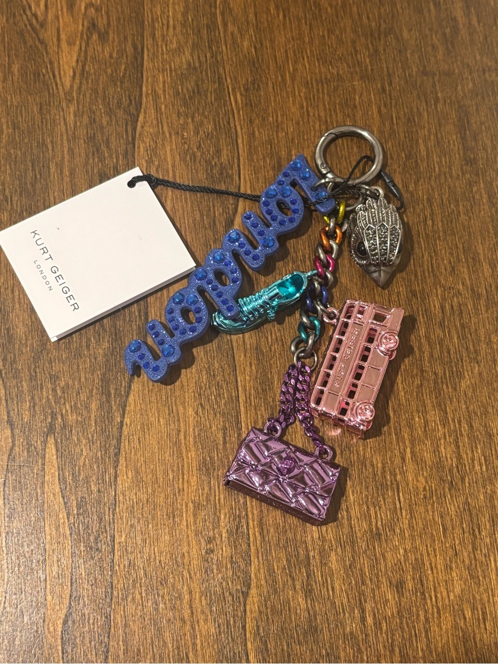 Kurt Geiger Multicolor Enamel and Metal Charm Bag Charm/Keychain - Picture 5 of 6